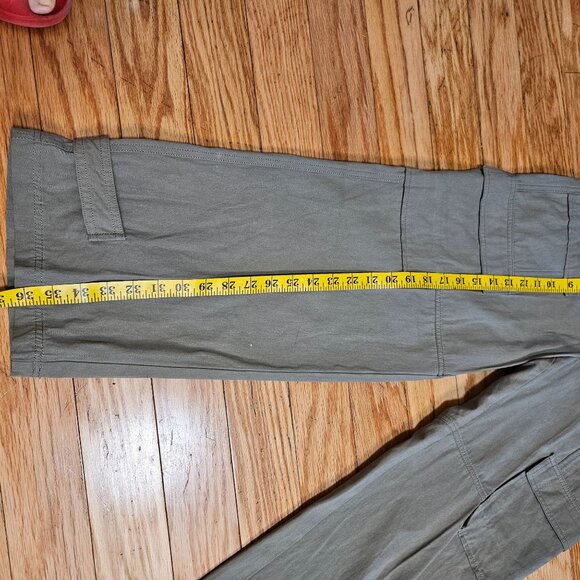 Womans light Olive green minimalist utility cargo pocketed pants size XS - Picture 8 of 8